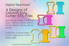 4 Designs of Column Clay Cutter - Cookie Cutter STL File Product Image 1