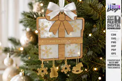 3D Wooden and Acrylic Christmas Tree Ornament Laser Cut |CNC Product Image 1