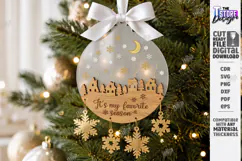 3D Wooden and Acrylic Christmas Tree Ornament Laser Cut |CNC Product Image 1
