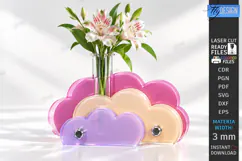 Acrylic Gradient Vase Laser Cut | Modern Acrylic Flower Vase Product Image 2