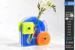 Acrylic Gradient Vase Laser Cut | Modern Acrylic Flower Vase Product Image 2