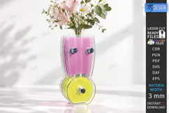 Acrylic Gradient Vase Laser Cut | Modern Acrylic Flower Vase Product Image 2