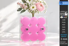 Acrylic Gradient Vase Laser Cut | Modern Acrylic Flower Vase Product Image 3