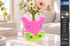 Acrylic Gradient Vase Laser Cut | Modern Acrylic Flower Vase Product Image 1
