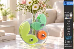 Acrylic Gradient Vase Laser Cut | Modern Acrylic Flower Vase Product Image 1