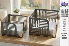 Acrylic Napkin Holder Laser Cut | Modern Napkin Stand SVG Product Image 1