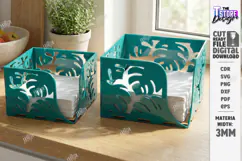 Acrylic Napkin Holder Laser Cut | Modern Napkin Stand SVG Product Image 1