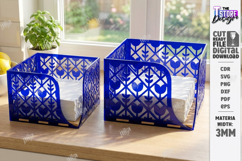 Acrylic Napkin Holder Laser Cut | Modern Napkin Stand SVG Product Image 1
