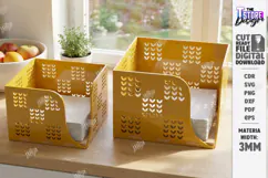 Acrylic Napkin Holder Laser Cut | Modern Napkin Stand SVG Product Image 1