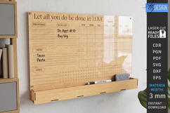 Acrylic Planner Laser Cut | Family Calendar | Wall Decor SVG Product Image 1