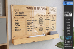Acrylic Planner Laser Cut | Family Calendar | Wall Decor SVG Product Image 1