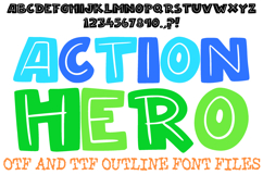 Action Hero Lettering Font Cartoon Handwriting ABC OTF Type by Squeeb Creative