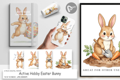 Active Hobby Easter Bunny Digital Paper Product Image 1
