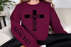 Jesus Saves Sleeve SVG, Religious SVG, Jesus Saves SVG Product Image 3