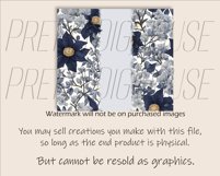 Watercolor Flowers &quot;Your Text&quot; Skinny Tumbler Wrap PNG Product Image 2