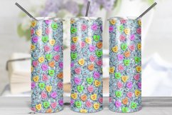 Valentine Day 20oz Skinny Tumbler Sublimation/ Blue Glitter Product Image 2