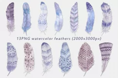 Watercolor feathers Boho - Free Design of The Week Product Image 3