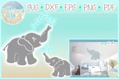Baby Elephant Water Heart Drops Svg Dxf Eps Png Pdf Product Image 1