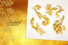 Gold monograms Watercolor png Product Image 5