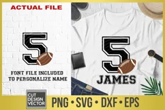 5th Birthday Football SVG, Football Birthday SVG Product Image 1
