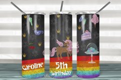 Unicorn Chalk Skinny Tumbler 20oz | Sublimation| Pink 1 Product Image 1