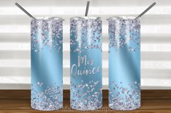 Mis Quince 20oz Skinny Tumbler|Light Blue|15th Birthday Product Image 1