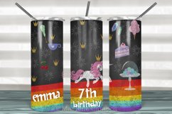 Unicorn Chalk Skinny Tumbler 20oz | Sublimation| White, Pink Product Image 1