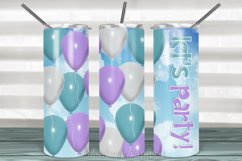 Balloons Skinny Tumbler 20oz | Sublimation| Purple, Mint Product Image 1