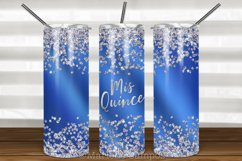 Mis Quince 20oz Skinny Tumbler|Royal Blue|15th Birthday Product Image 1