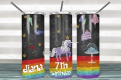 Unicorn Chalk Skinny Tumbler 20oz | Sublimation| Purple Product Image 1