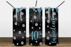 Glamour 40th and Fabulous Skinny Tumbler Sublima |Turquoise Product Image 1