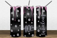 Glamour 40th and Fabulous Skinny Tumbler Sublima |RG, Silver Product Image 1