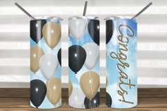 Balloons Skinny Tumbler 20oz | Sublimation| Black and Gold Product Image 1