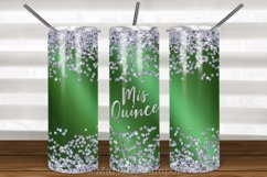 Mis Quince 20oz Skinny Tumbler|Green|15th Birthday Product Image 1