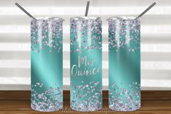 Mis Quince 20oz Skinny Tumbler|Turquoise|15th Birthday Product Image 1