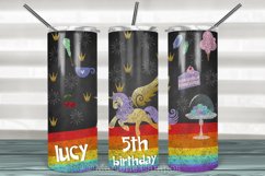 Unicorn Chalk Skinny Tumbler 20oz | Sublimation| Purple-Gold Product Image 1