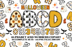 Halloween Alphabet png clipart, halloween letters doodle Product Image 1