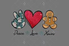 Peace Love Christmas Sublimation Design PNG Product Image 3