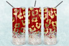 Christmas 20oz Skinny Tumbler Sublimation| Leopard 03 Product Image 1