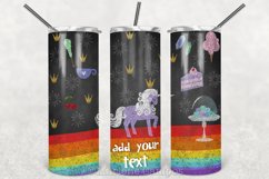Unicorn Chalk Skinny Tumbler 20oz | Sublimation| Purple Product Image 2