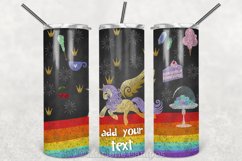 Unicorn Chalk Skinny Tumbler 20oz | Sublimation| Purple-Gold Product Image 2