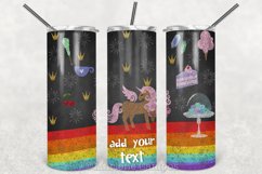 Unicorn Chalk Skinny Tumbler 20oz | Sublimation| Pink 1 Product Image 2