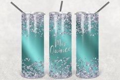 Mis Quince 20oz Skinny Tumbler|Turquoise|15th Birthday Product Image 2