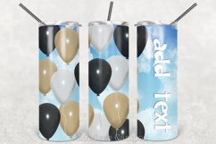 Balloons Skinny Tumbler 20oz | Sublimation| Black and Gold Product Image 2