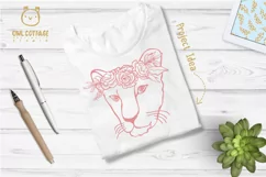 Lioness with floral crown SVG, Tattoo Decor Cut File Product Image 6