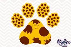 Dog Paw Print Sunflower Svg Cut File Product Image 2