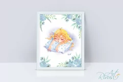 Cute Angel Girl Nursery Prints Nursery Wall Art Poster Product Image 5