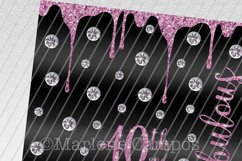 Glamour 40th and Fabulous Skinny Tumbler Sublima |Rose Gold Product Image 3