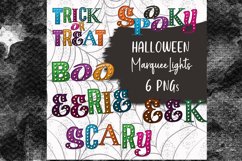 Halloween Word Art Marquee Lights Clipart Background png Product Image 2