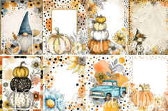 30 Dotted Fall Digital Paper 8.5x11 JPG junk journal page Product Image 2